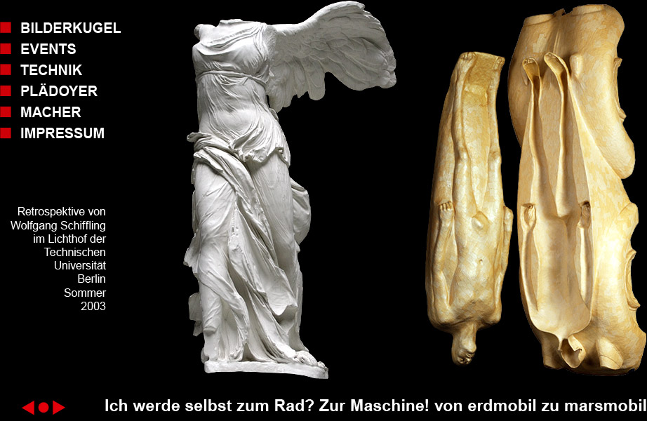 Screenshot Website Ausstellung TU Berlin, 2003, © Philipp Langer